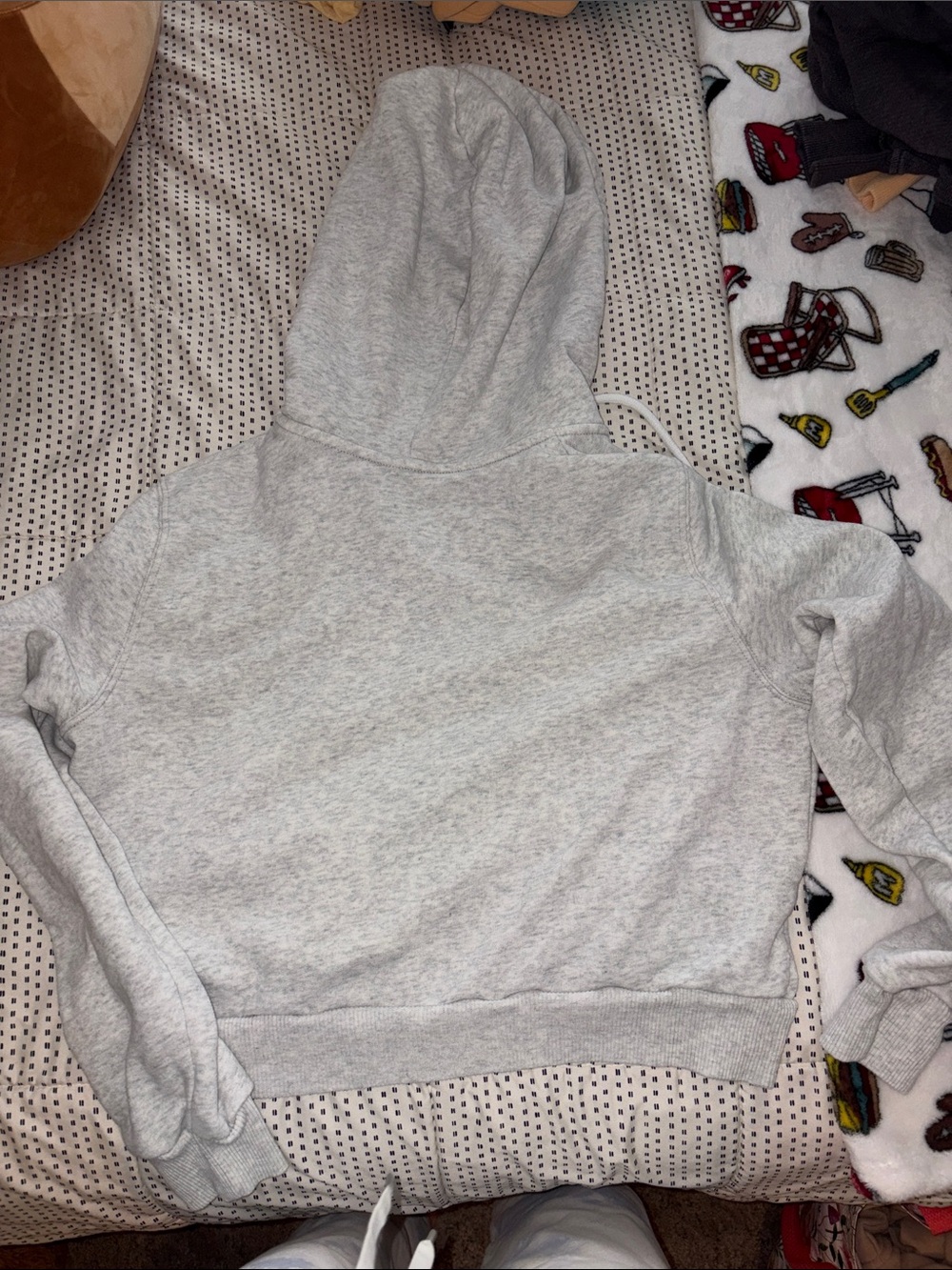 Hollister cropped Light Heather Gray Full-Zip Hooded Sweatshirt - Picture 3 of 3